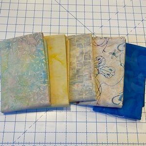 Batik Pastel Boot Blue Cotton 5 Piece Yard Cut